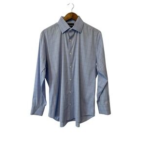 Bonobos Men's XL 17/35 Stretch Tailored Fit Dress Shirt Button Down Blue Check